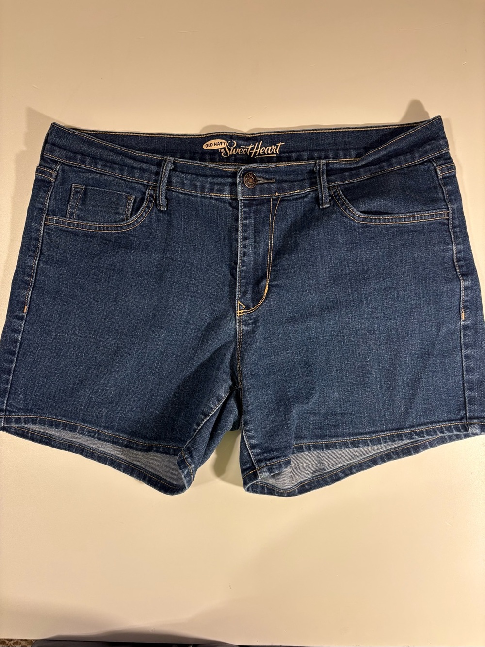 Old Navy Dark Blue Denim Sweetheart Waist Shorts - Women